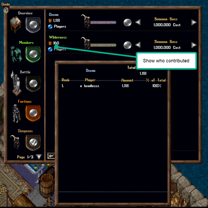 Ocean bar XP contribution